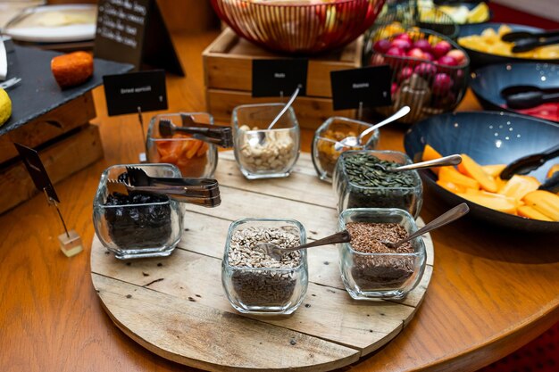assorted spices and bowls